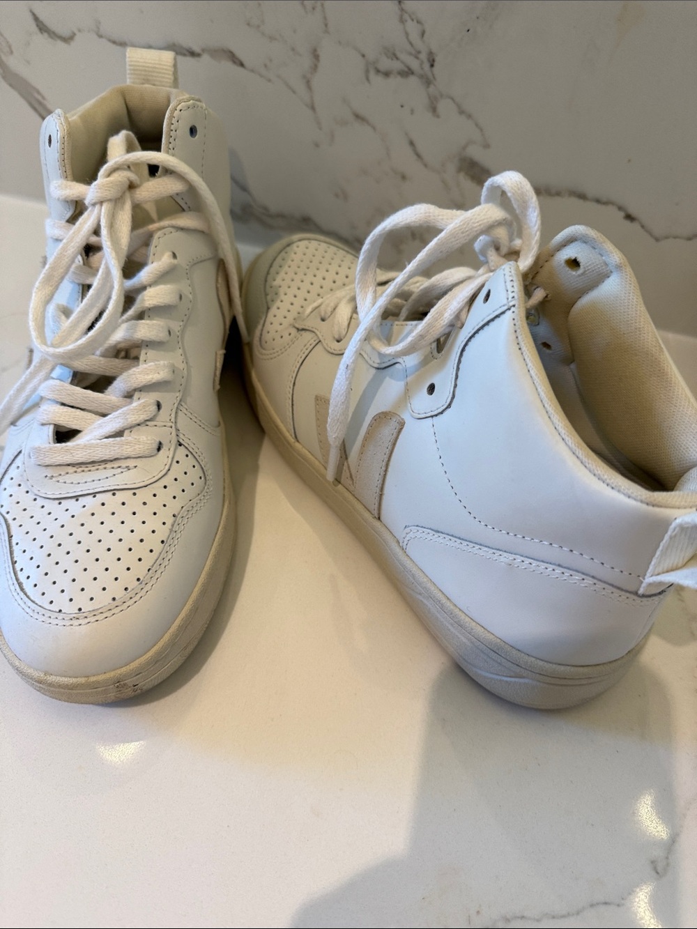 Women's White High-Top Sneakers